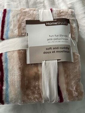 THROW FUN FUR, MULTICOLOUR PASTELS 60 X 48 INCHES, HOME STYLES HUDSON'S BAY COMP